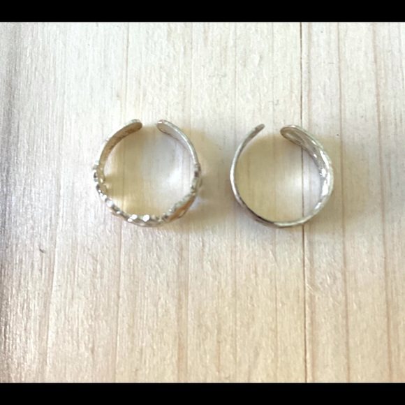 Lot 2 silver toe rings flower - Picture 2 of 6